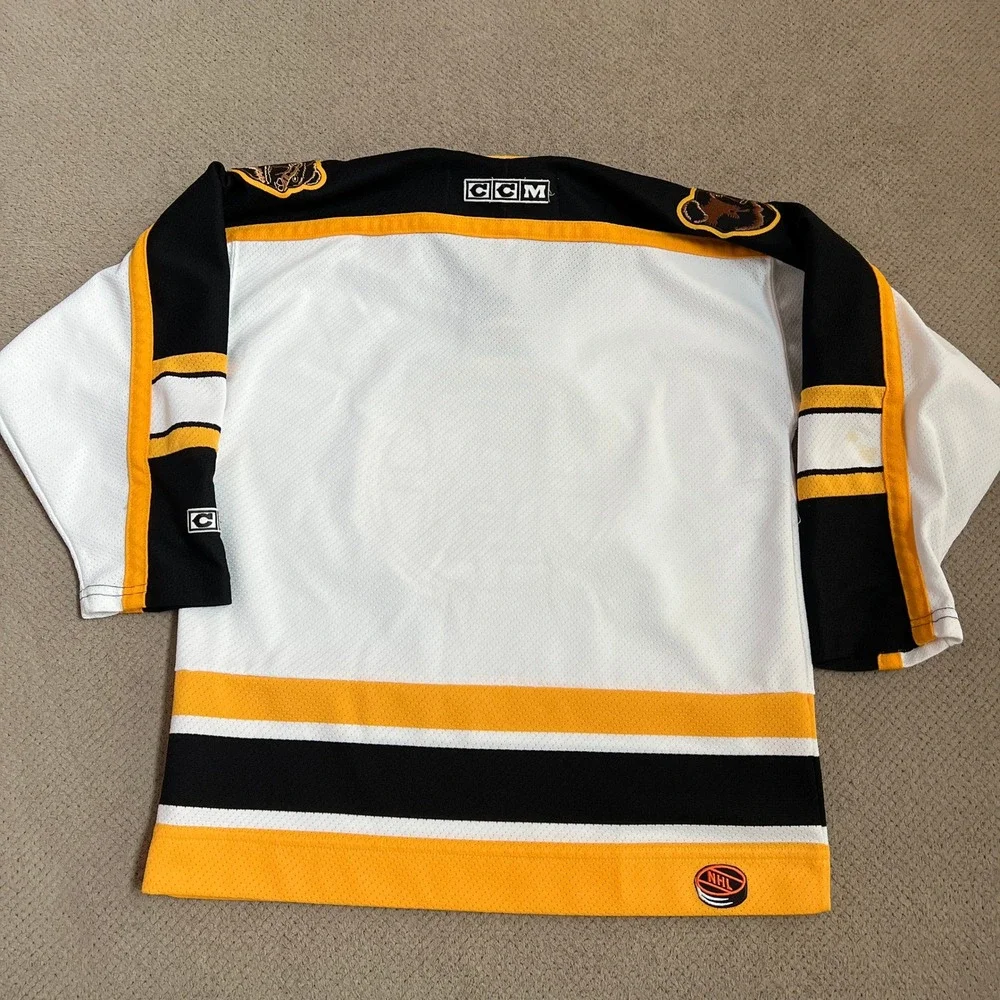 Vintage 1990s Boston Bruins CCM NHL Hockey Jersey White Youth L/XL
